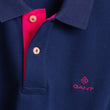 Load image into Gallery viewer, Dark Blue Contrast Collar Pique SS Rugger - Gant - Hobo Menswear
