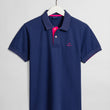 Load image into Gallery viewer, Dark Blue Contrast Collar Pique SS Rugger - Gant - Hobo Menswear