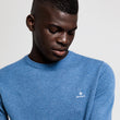 Load image into Gallery viewer, Denim Blue Mel Cotton Piqué Crew Sweater - Gant - Hobo Menswear