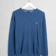 Load image into Gallery viewer, Denim Blue Mel Cotton Piqué Crew Sweater - Gant - Hobo Menswear