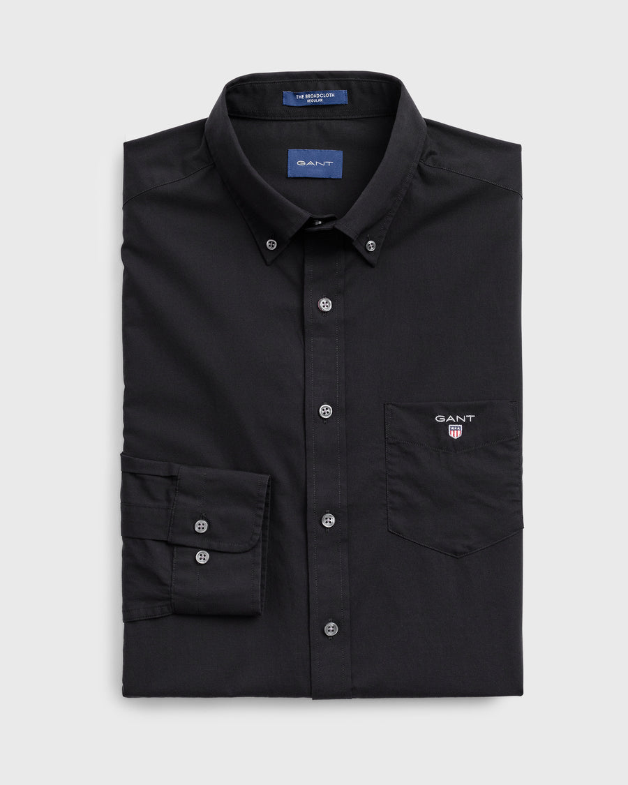 GANT The Broadcloth Regular Shirt Black - Hobo Menswear