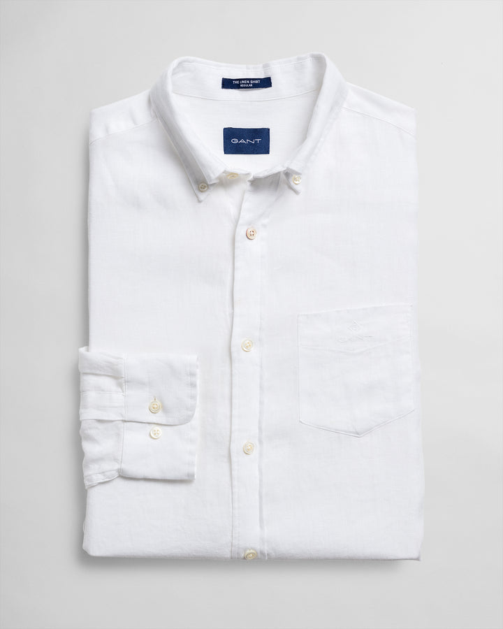 The Linen Shirt Regular Fit White - Gant - Hobo Menswear