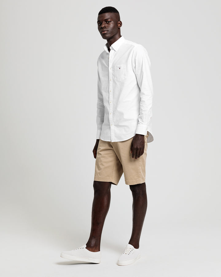 White Regular Fit Oxford Shirt - Gant - Hobo Menswear