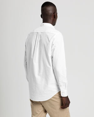 White Regular Fit Oxford Shirt - Gant - Hobo Menswear