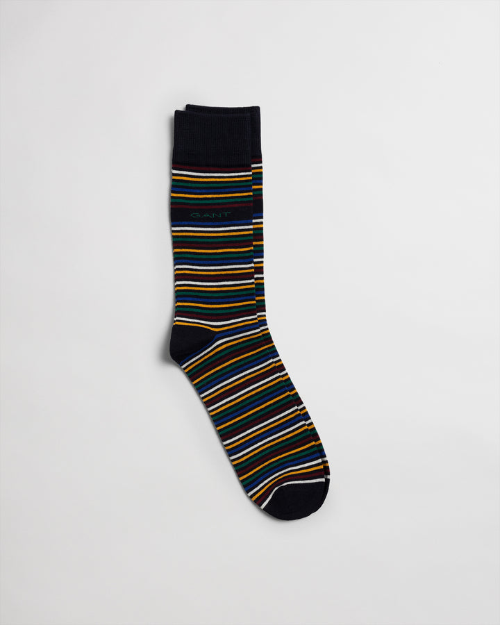 GANT 1-Pack Multi Stripe Sock Black - Hobo Menswear