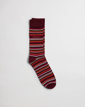 GANT 1-Pack Multi Stripe Sock Red - Hobo Menswear