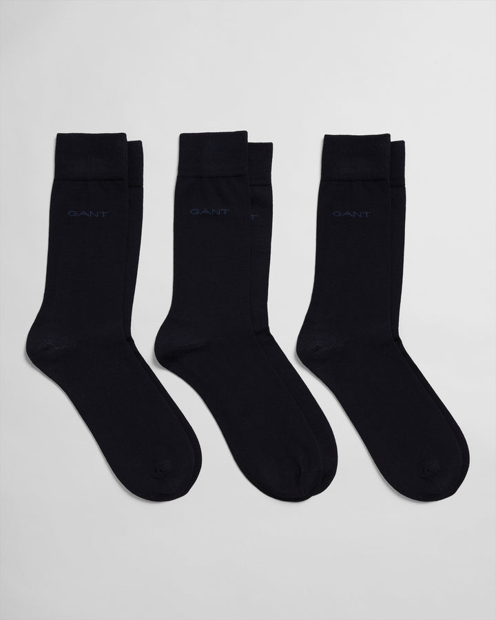 GANT 3-Pack Mercerized Cotton Socks Navy - Hobo Menswear