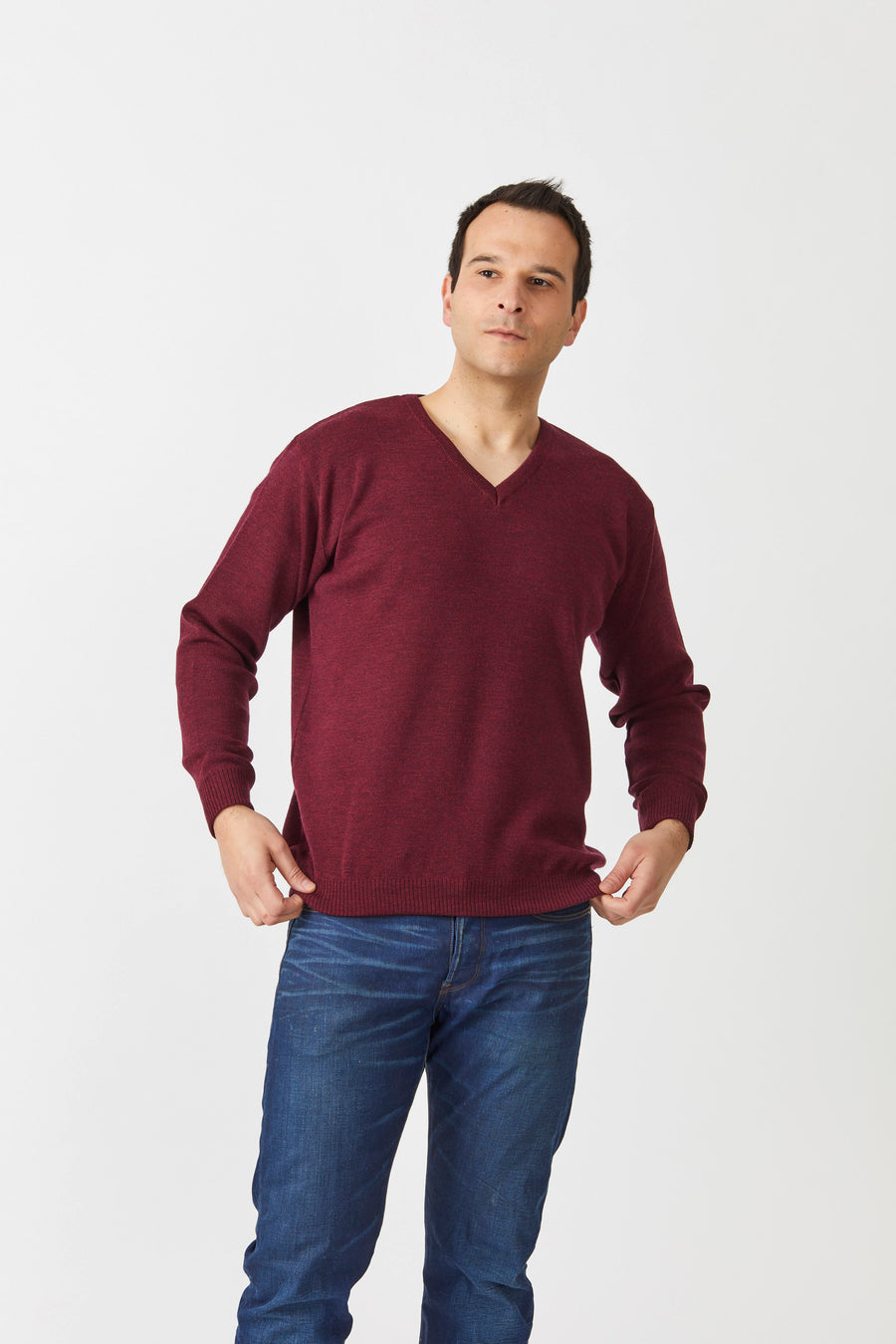 Classic V Neck Merino Sweater - Hobo Menswear