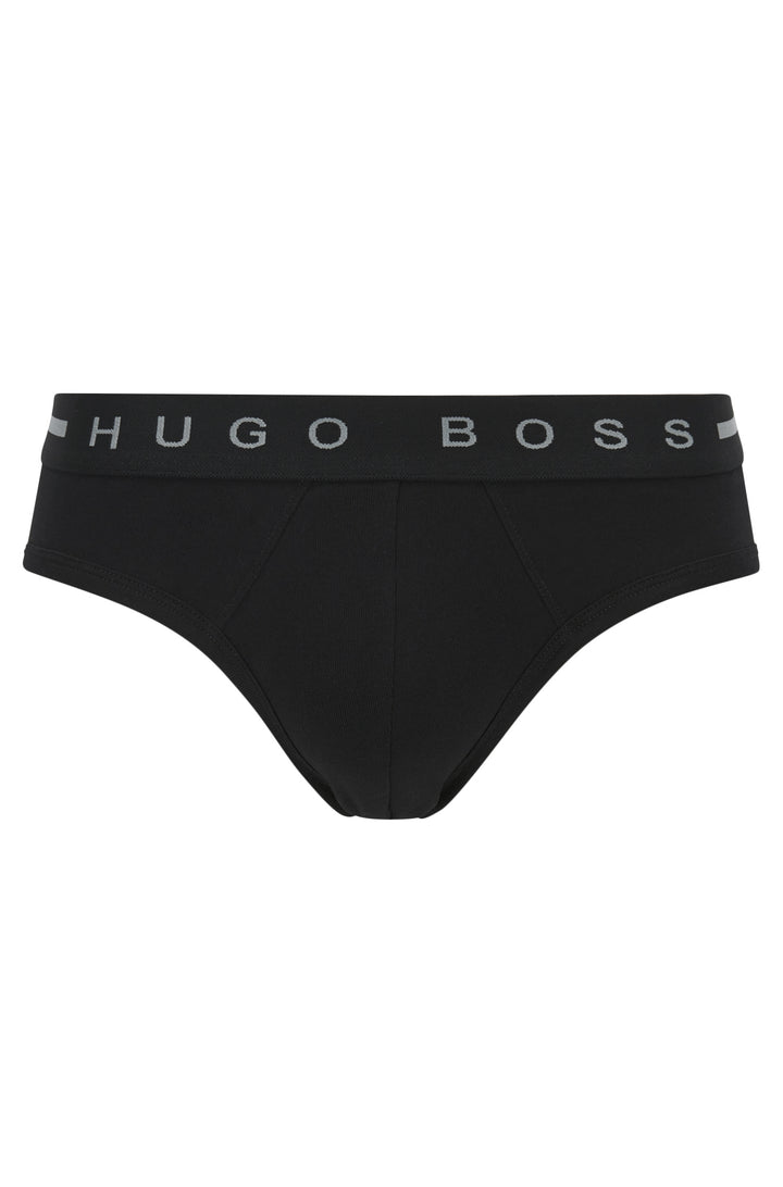 BOSS Ribbed-cotton briefs with logo waistband - Hobo Menswear