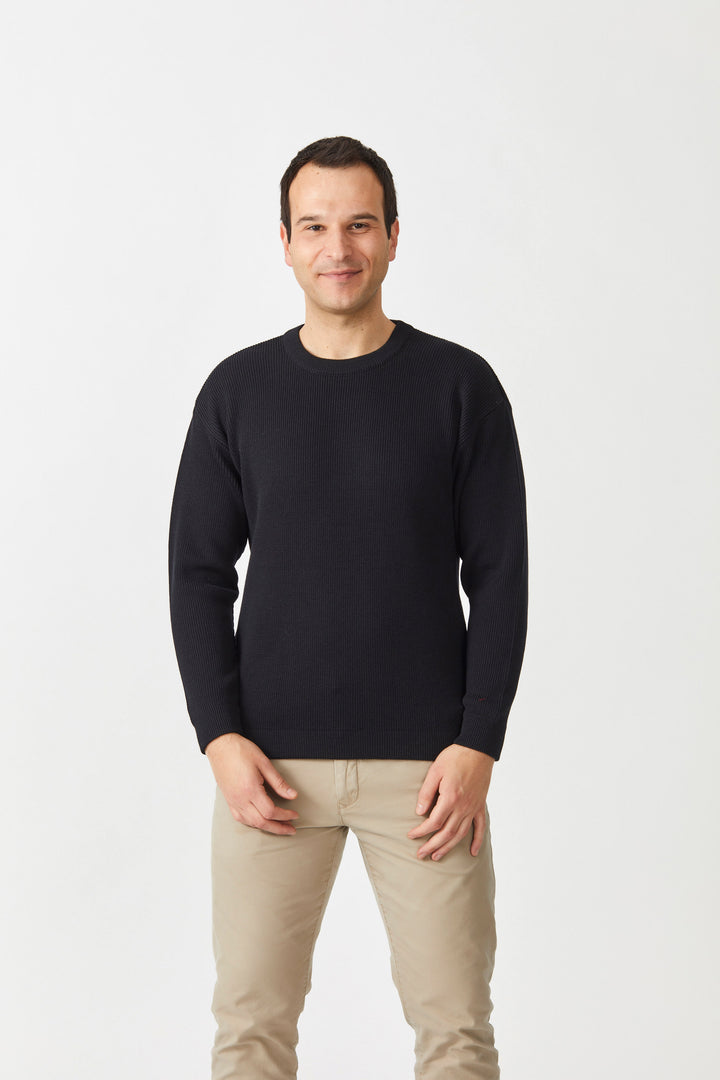 Fisherman’s Rib Crew Neck Sweater - Hobo Menswear