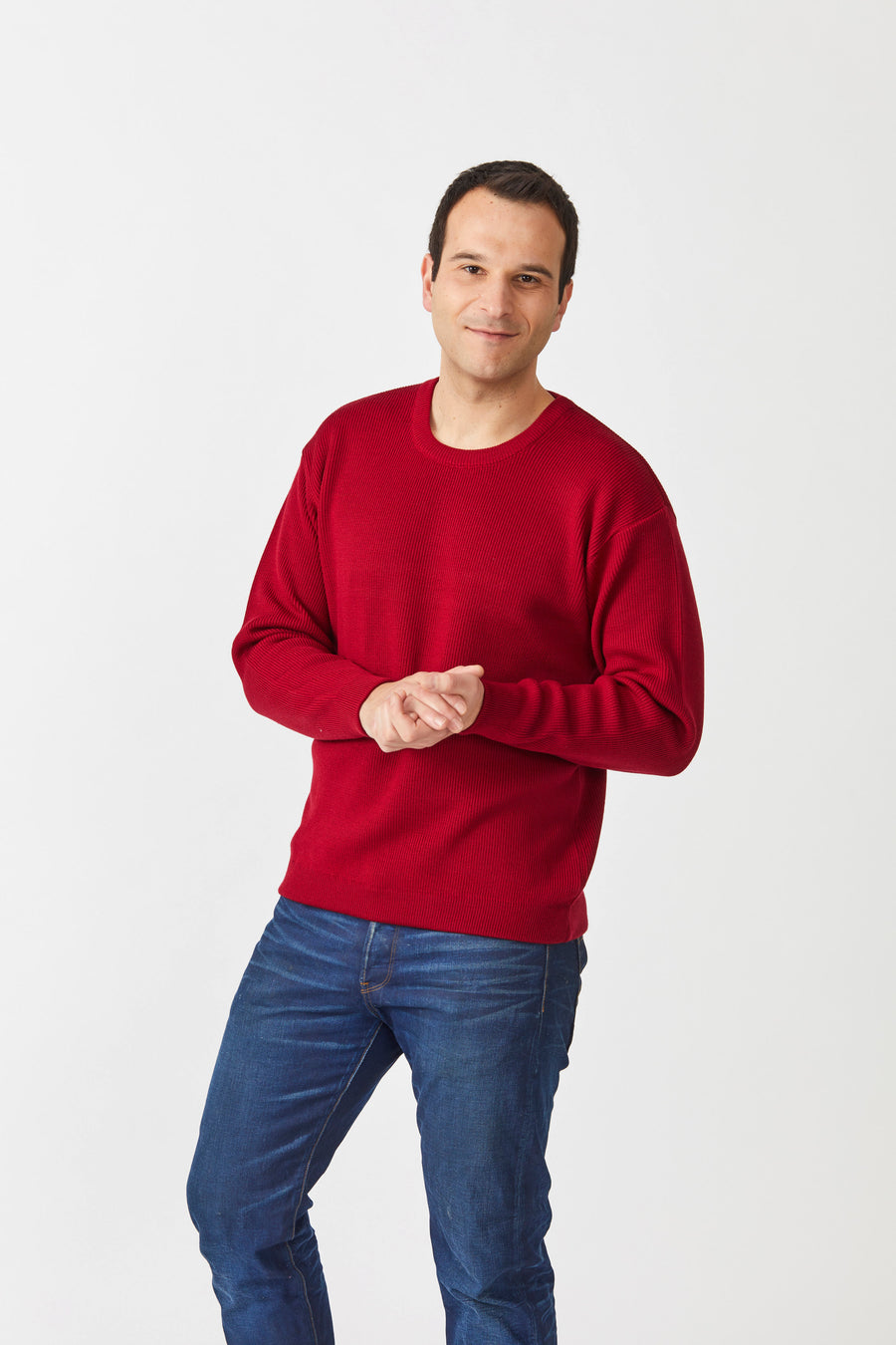 Fisherman’s Rib Crew Neck Sweater - Hobo Menswear