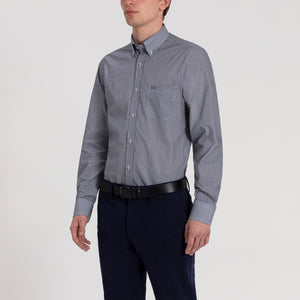 Luxury Long Sleeve Subtle Printed Shirt - Hobo Menswear