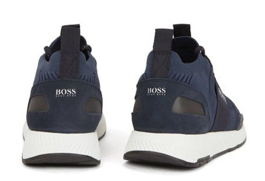 BOSS Men's Dark Blue Titanium Runn Trainers - Hobo Menswear