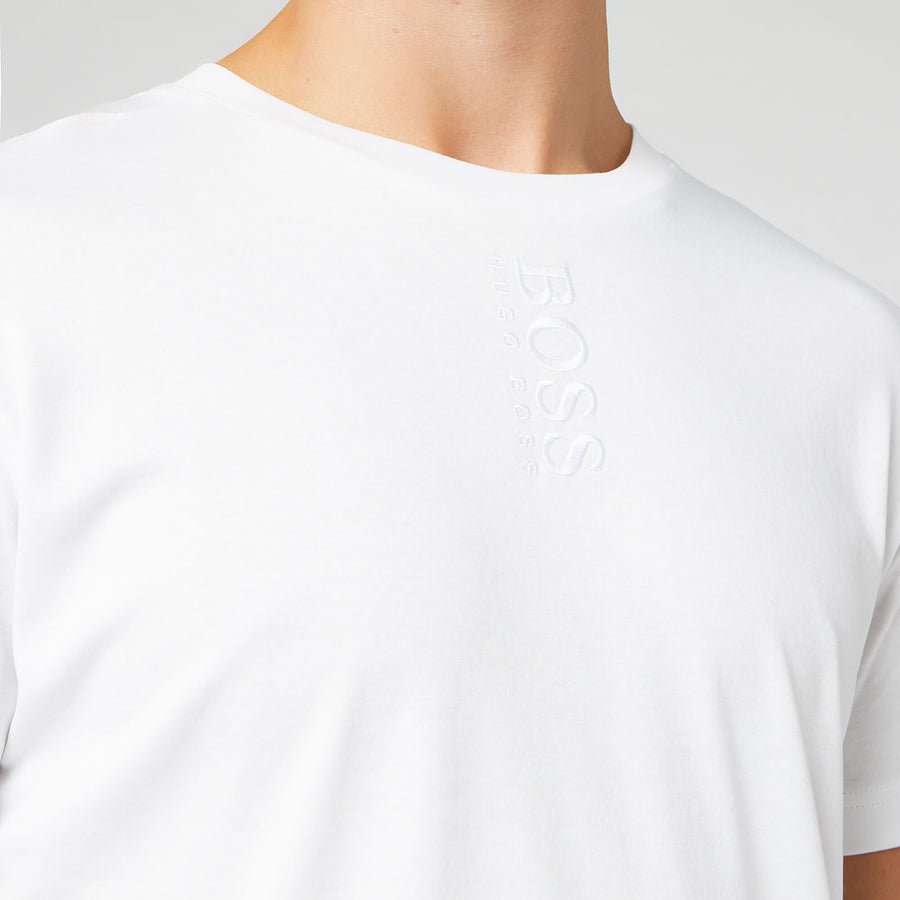 BOSS Men's Talbo Vertical Small Logo T-Shirt - White - Hobo Menswear