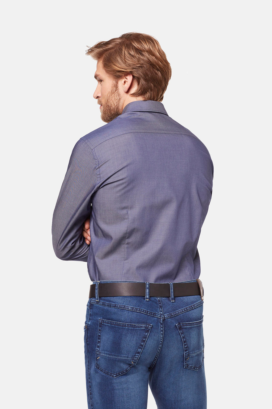 Long Sleeve Textured Plain - Hobo Menswear